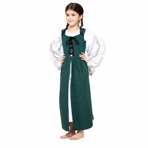 Pirate Dressing Dark Green Lace Up Over Dress M